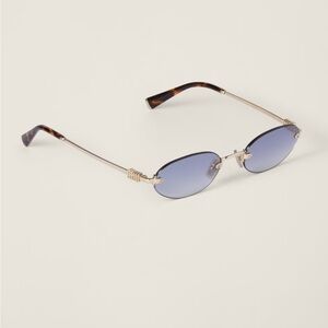 Miu Miu Logo Oval Sunglasses SMUA54
